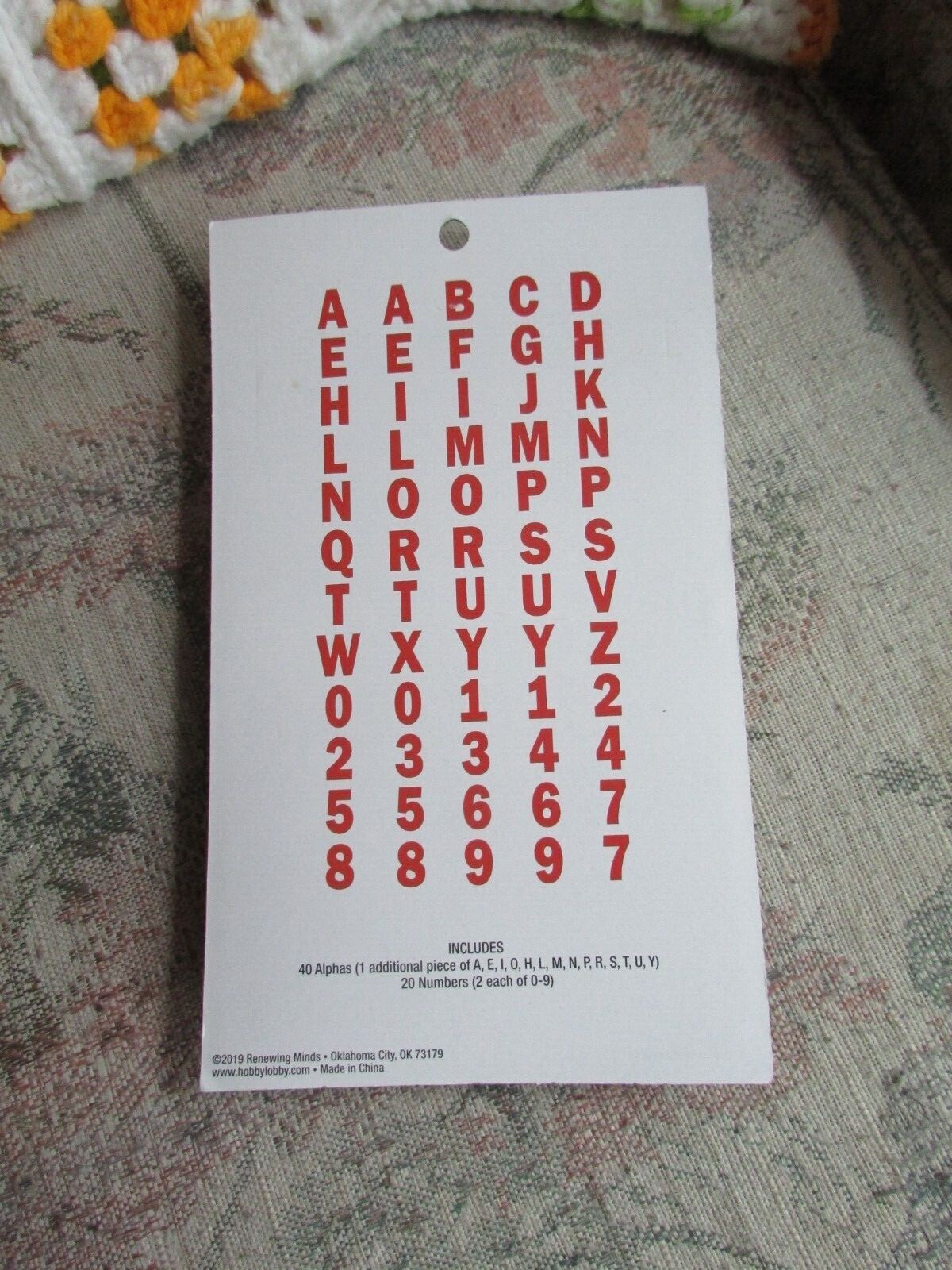Red Renewing Minds Adhesive Uppercase Letters and Numbers, 3.5", 60 pc, new