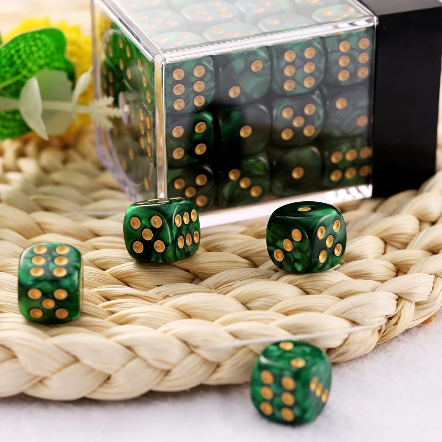 36 of Pack 12MM 6 Sided MINI Dice Set,Pearl Pattern Game Dice Set, 6 Sided St…