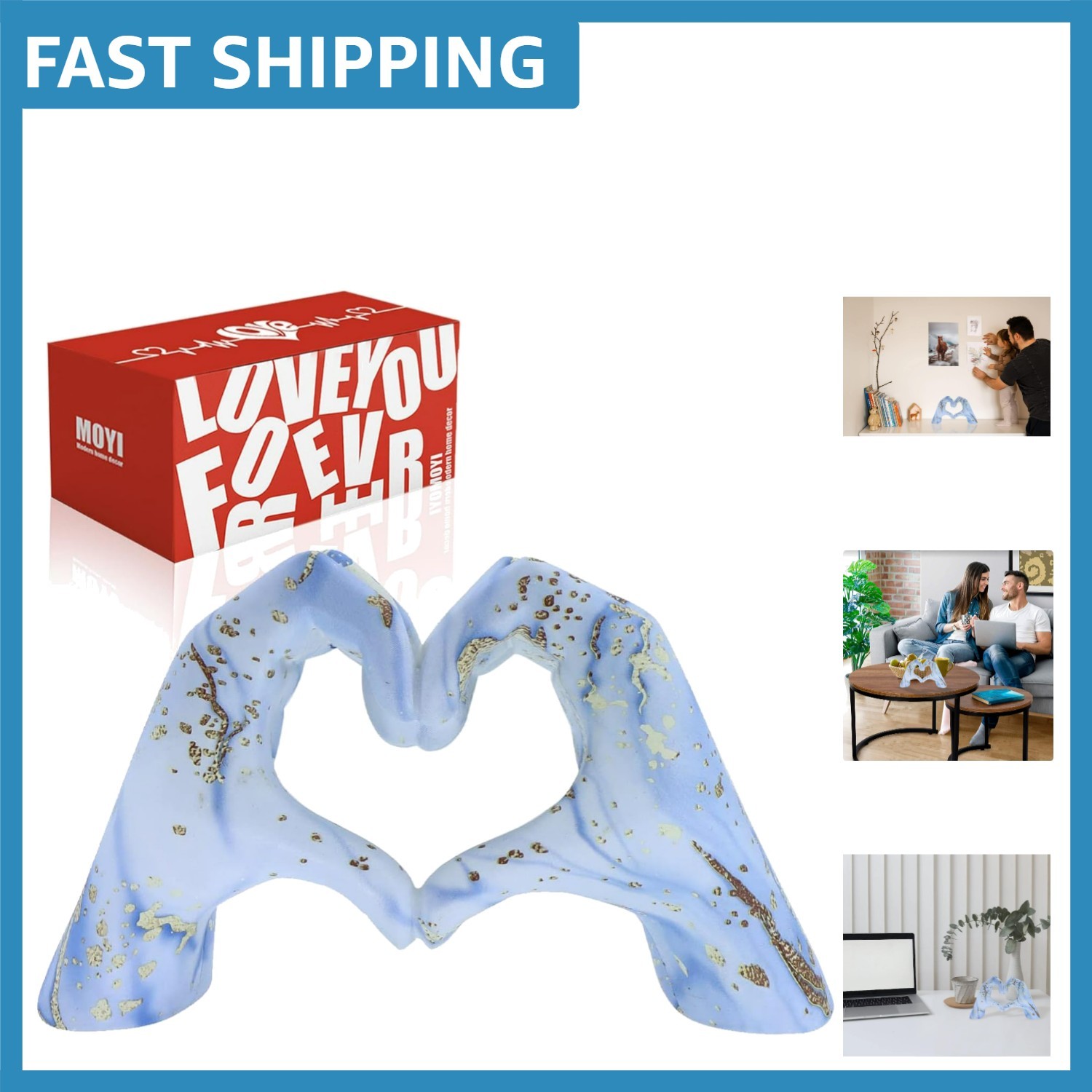 Luxury Heart-Shaped Decor – Resin Statue for Home Accents & Special Occasions