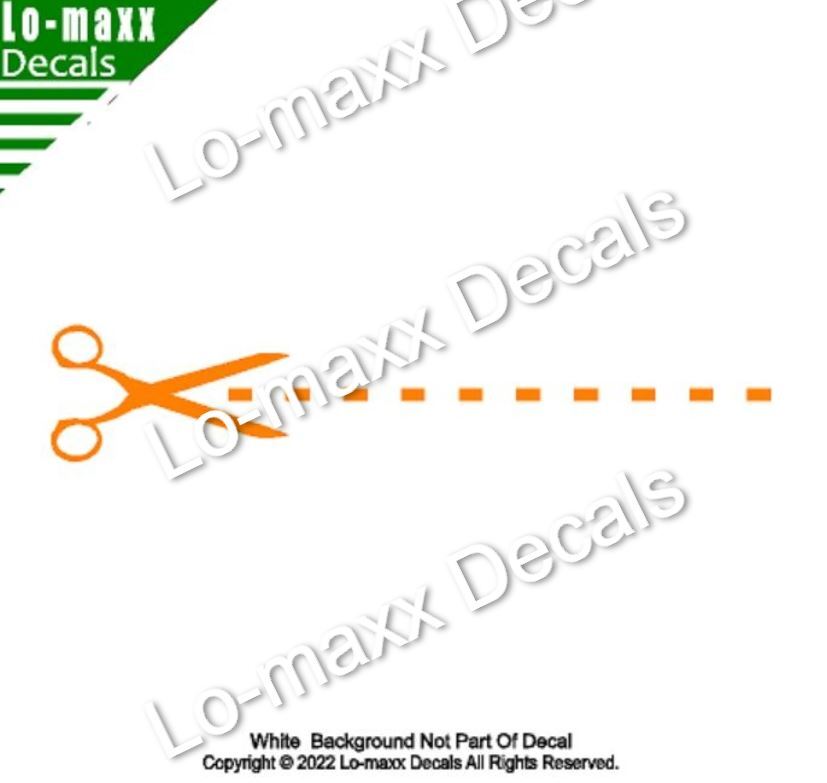 Cut Here Scissors Dotted Line Car Truck SUV Decor Novelty Die-Cut Vinyl Decal