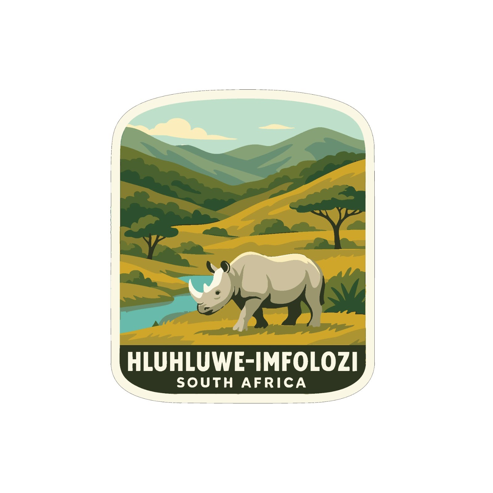 Hluhluwe–Imfolozi South Africa National Park Sticker Decal Vinyl Die-Cut World