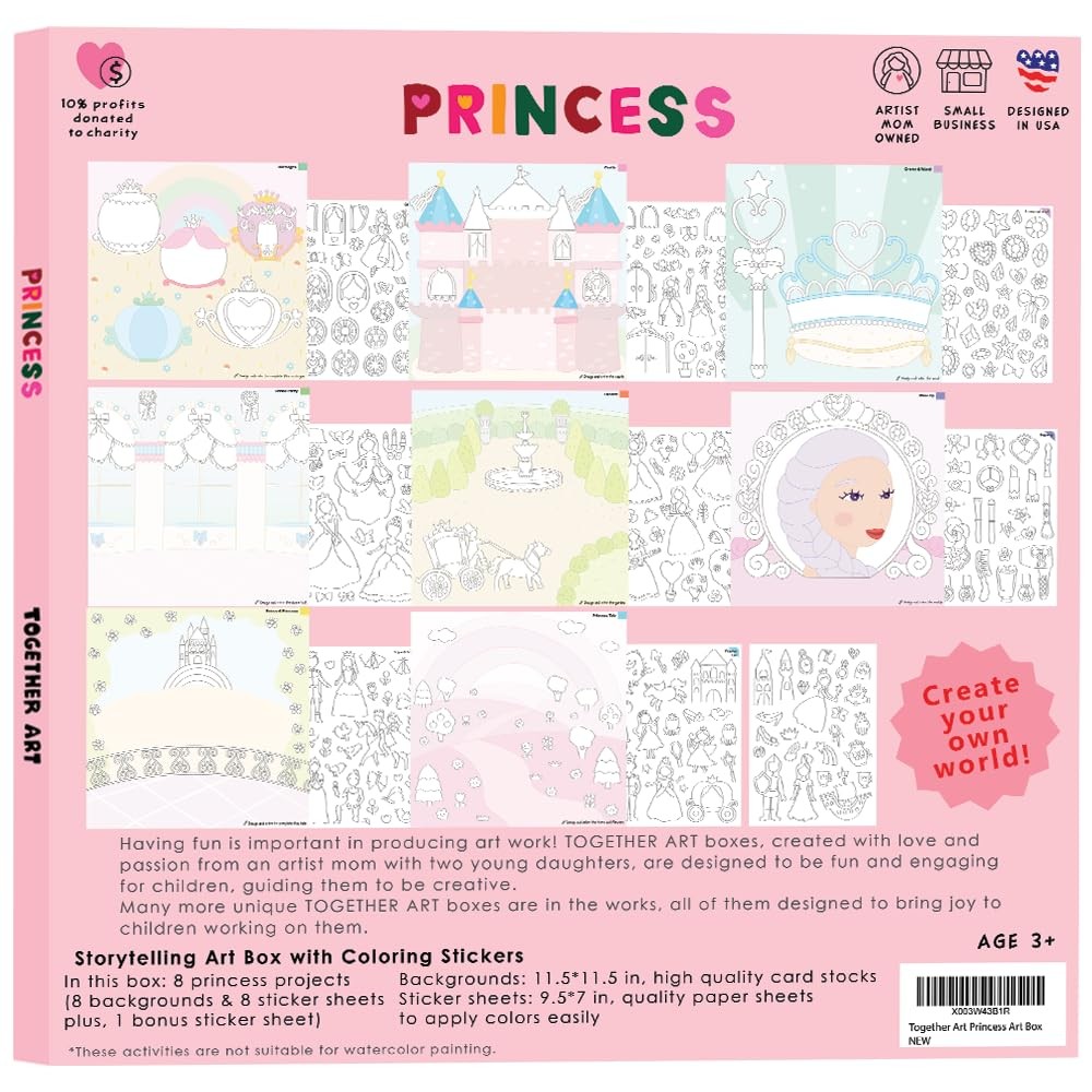 Together Art Princess Color Your Own Storytelling Sticker Kit Your Own Diy