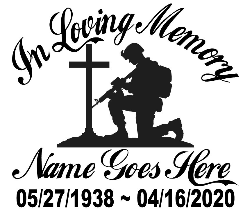 In Loving Memory Of – Military Armed Forces Sticker Decal Memorial Personalize 2