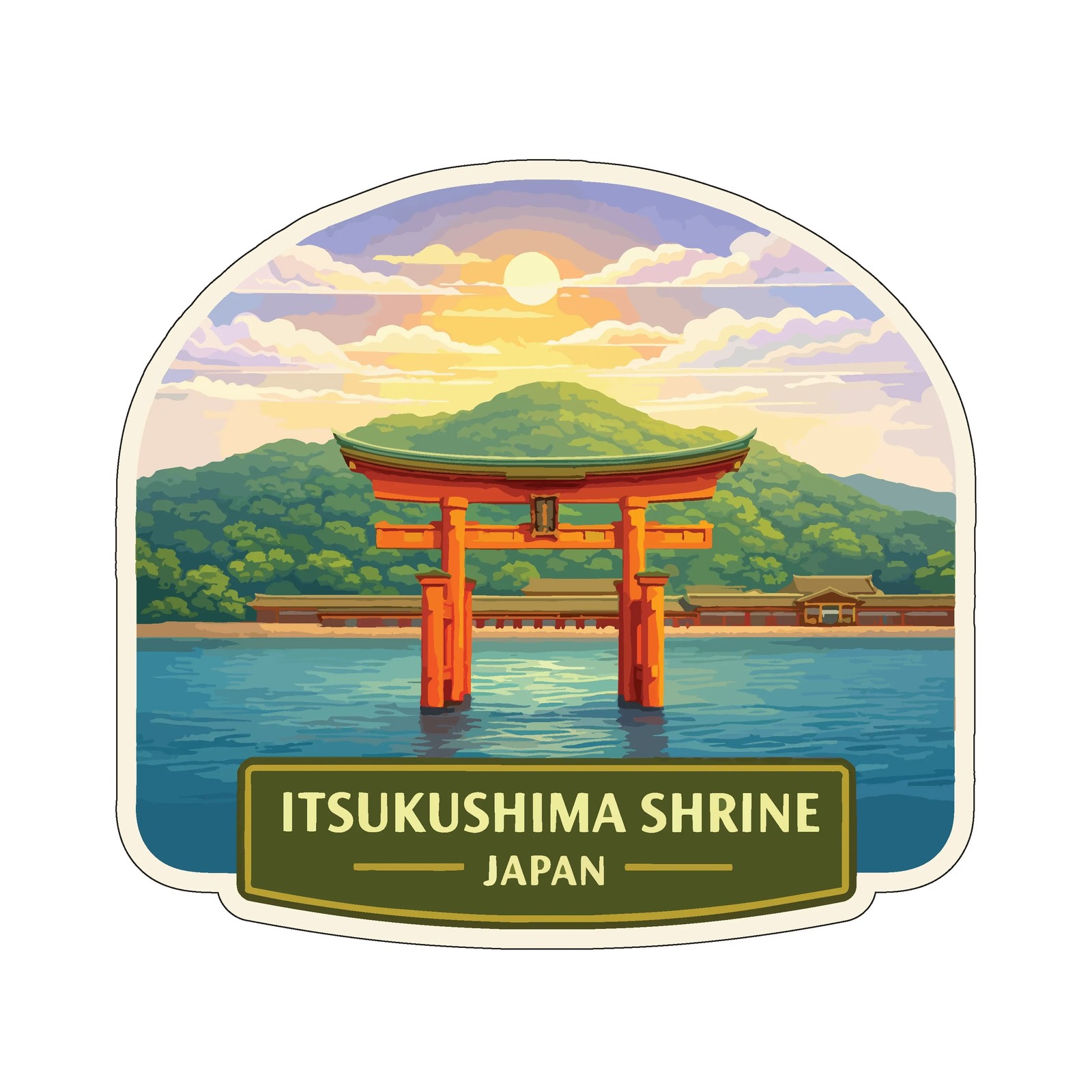 Itsukushima Shrine Japan Sticker Decal Vinyl Die-Cut World Heritage Sites Series