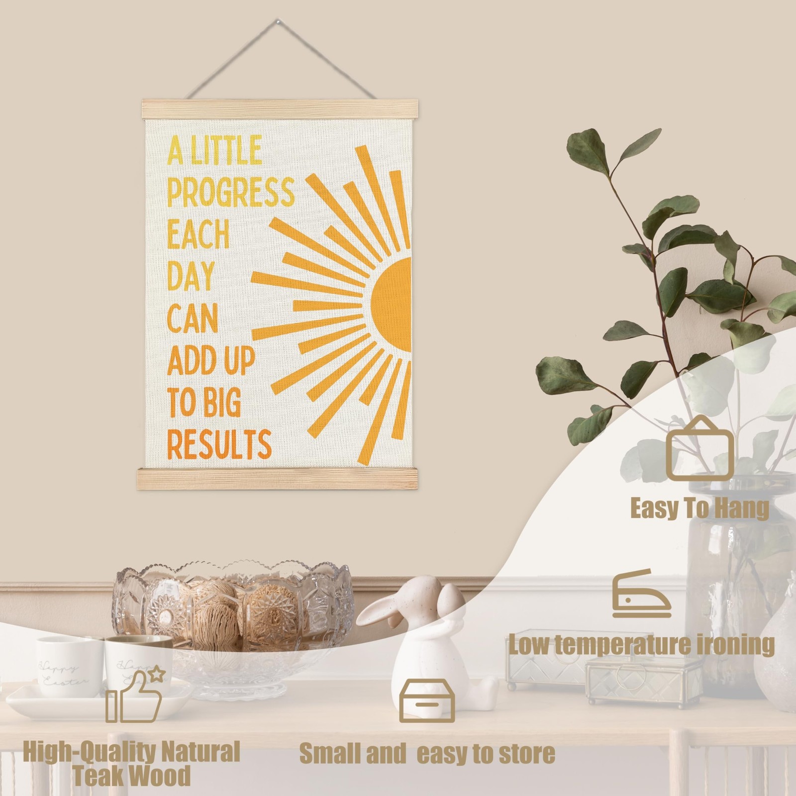 WUCHJ Boho Sunshine Mental Health Wall Art Poster, Motivational Office Decor,…