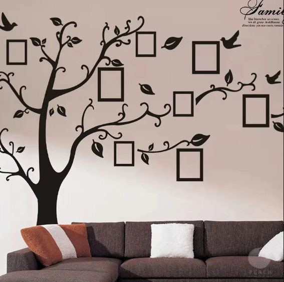 Large Family Tree Wall Decal Photo Frame Vinyl Sticker Living Room Decor