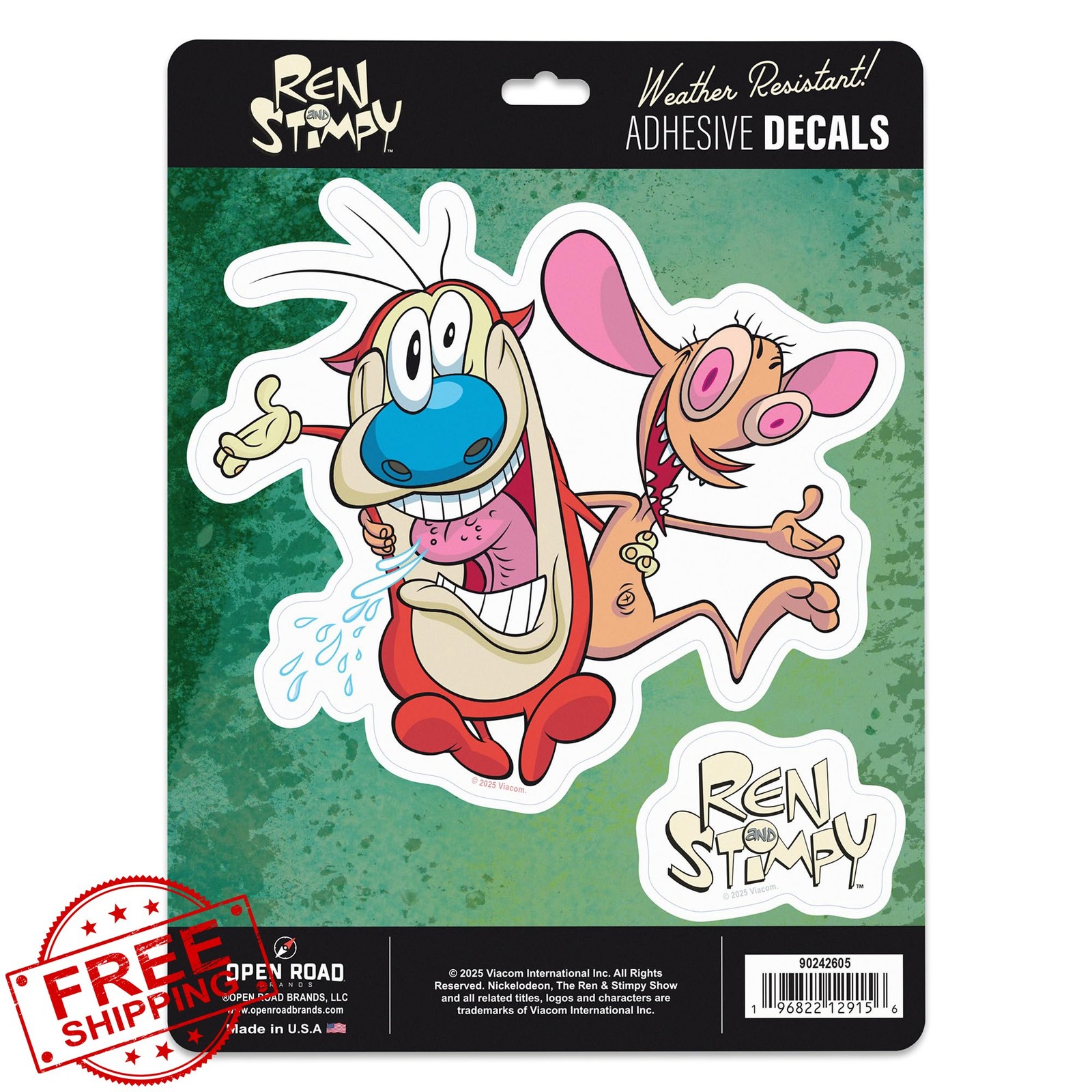 Ren and Stimpy Adhesive Vinyl Decals 1 Pack 2 Count Laptop
