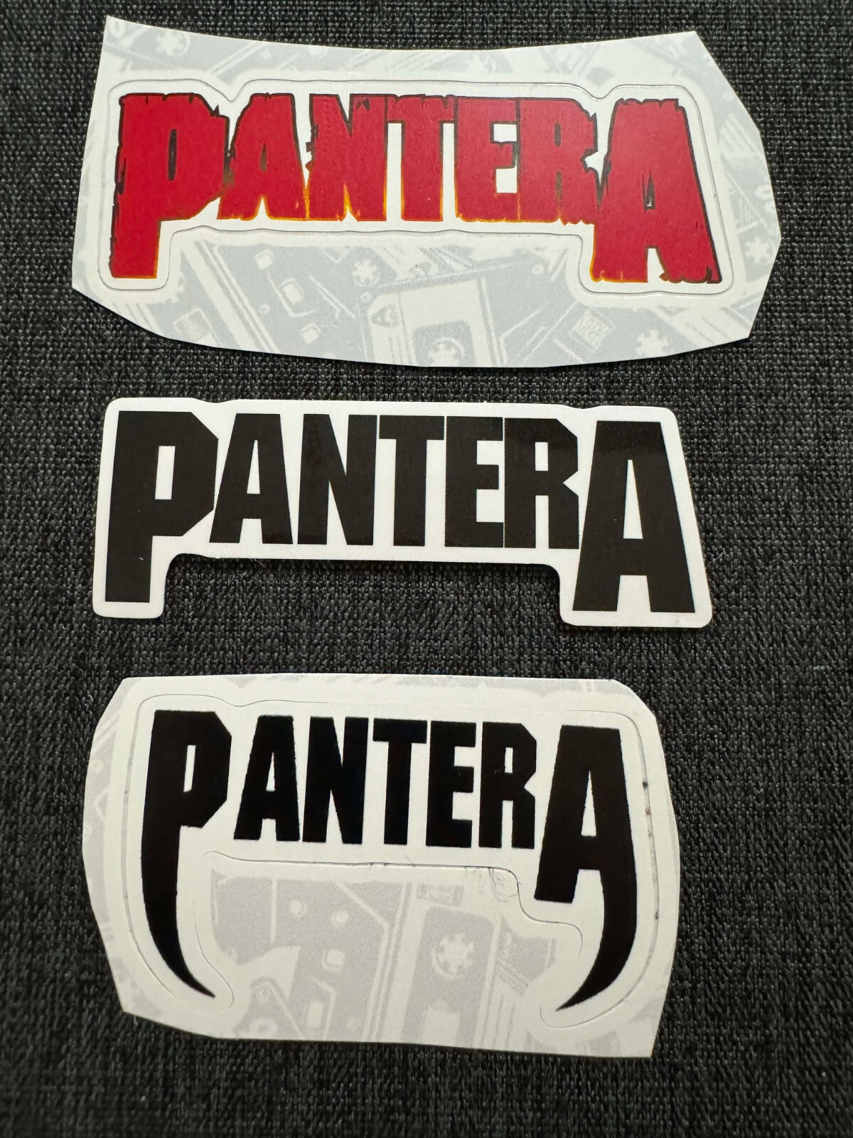 Lot (3) PANTERA 1" to 3 1/4" Band Logo STICKERS Black Red FAST! FREE Dimebag