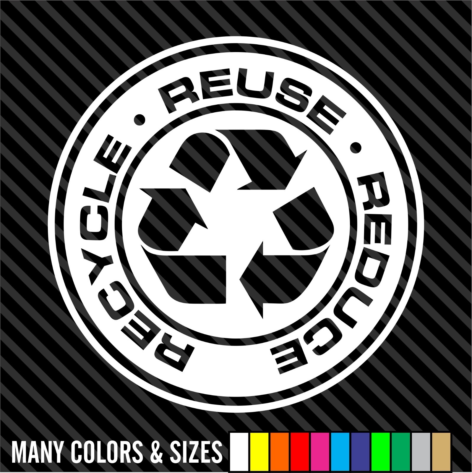 RECYCLE Decal Sticker for trash cans – Home & Office Use! Choose Size!