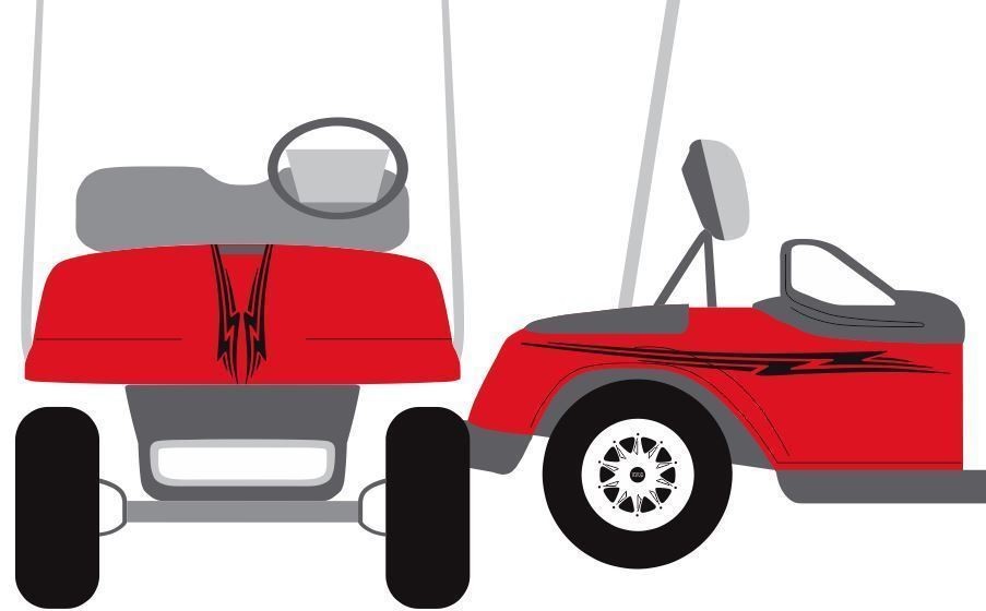 Bolt Kit Stripe 3M Vinyl Sticker Golf Cart Decal Graphic EZ Go Club Car Yamaha