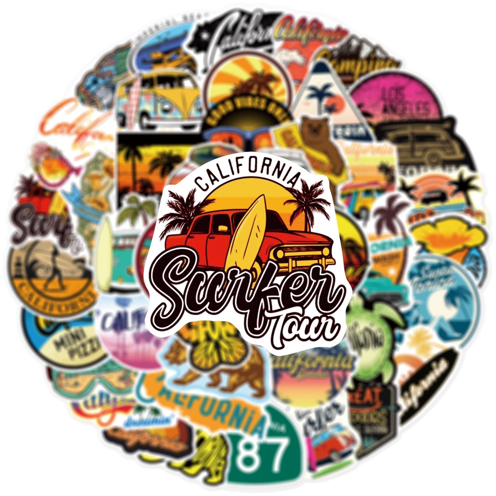 50 California Stickers CA Golden State Decals Laptop Hydro Yeti Free Shipping!