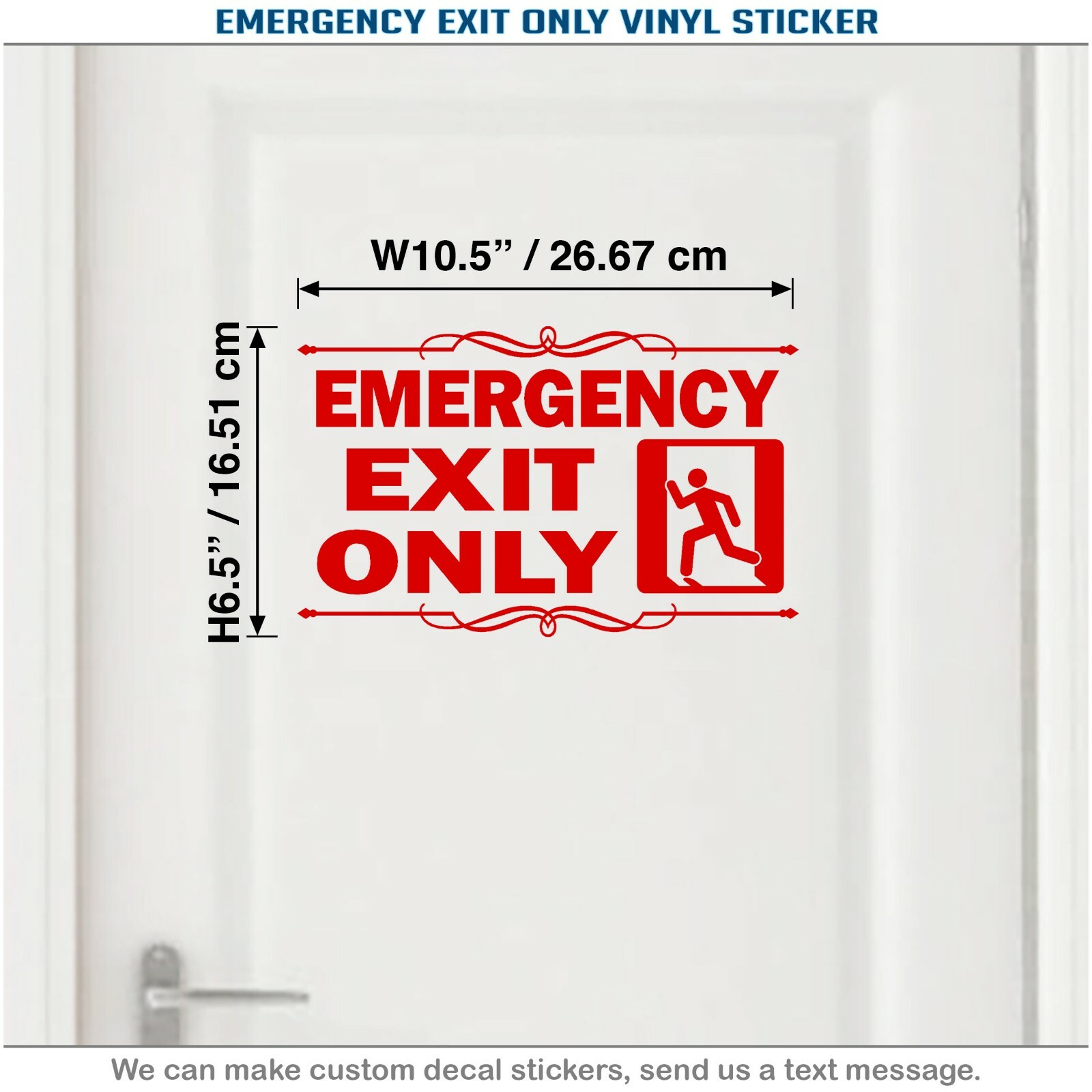 Emergency Exit Only Alarm Door Business Store Entrance Art Sticker Decal 144