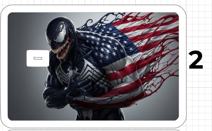 Venom United States Flag ATM Debit Credit Card Skin Sticker Comic USA American