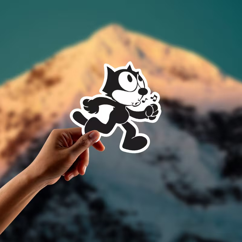 Felix The Retro Cartoon Vinyl Sticker – Matte Irregular Shape Self-Adhesive