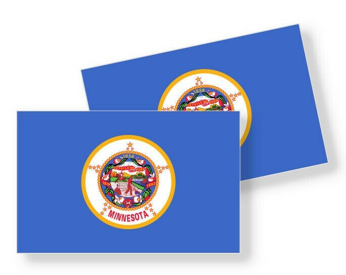 Minnesota State Flag – Set of 4 Vinyl Sticker / Adhesive Decals Various Sizes
