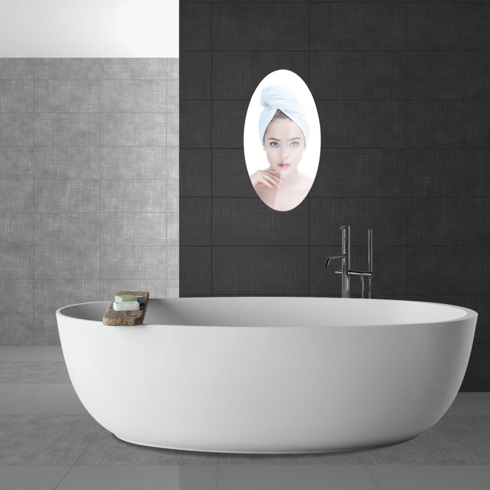 2Pcs Silver Acrylic Plastic Mirror Stickers DIY Home Wall Decoration Decals