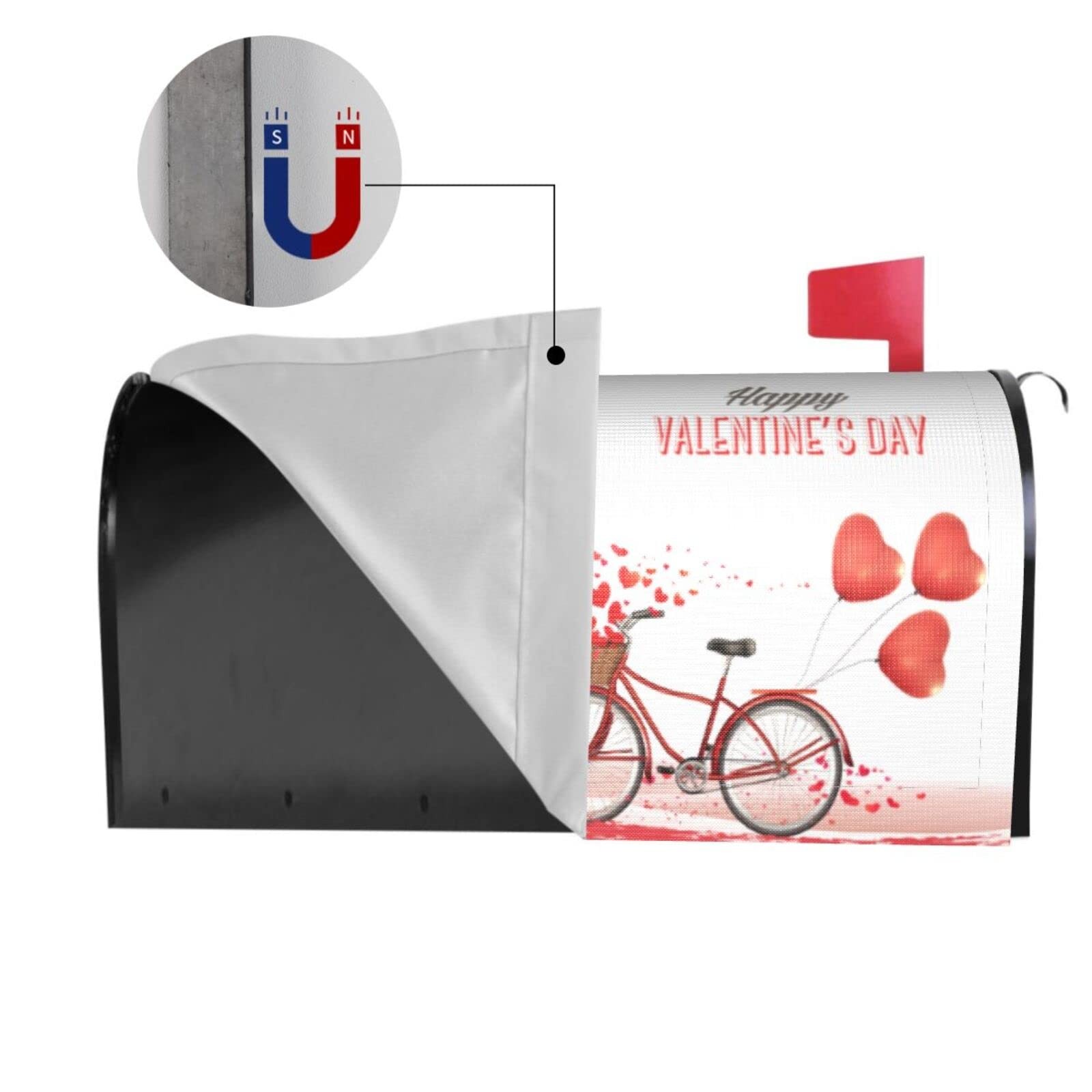Harooni Romantic Valentine's Mailbox Cover 21×18 inch, A Bike and a Tree
