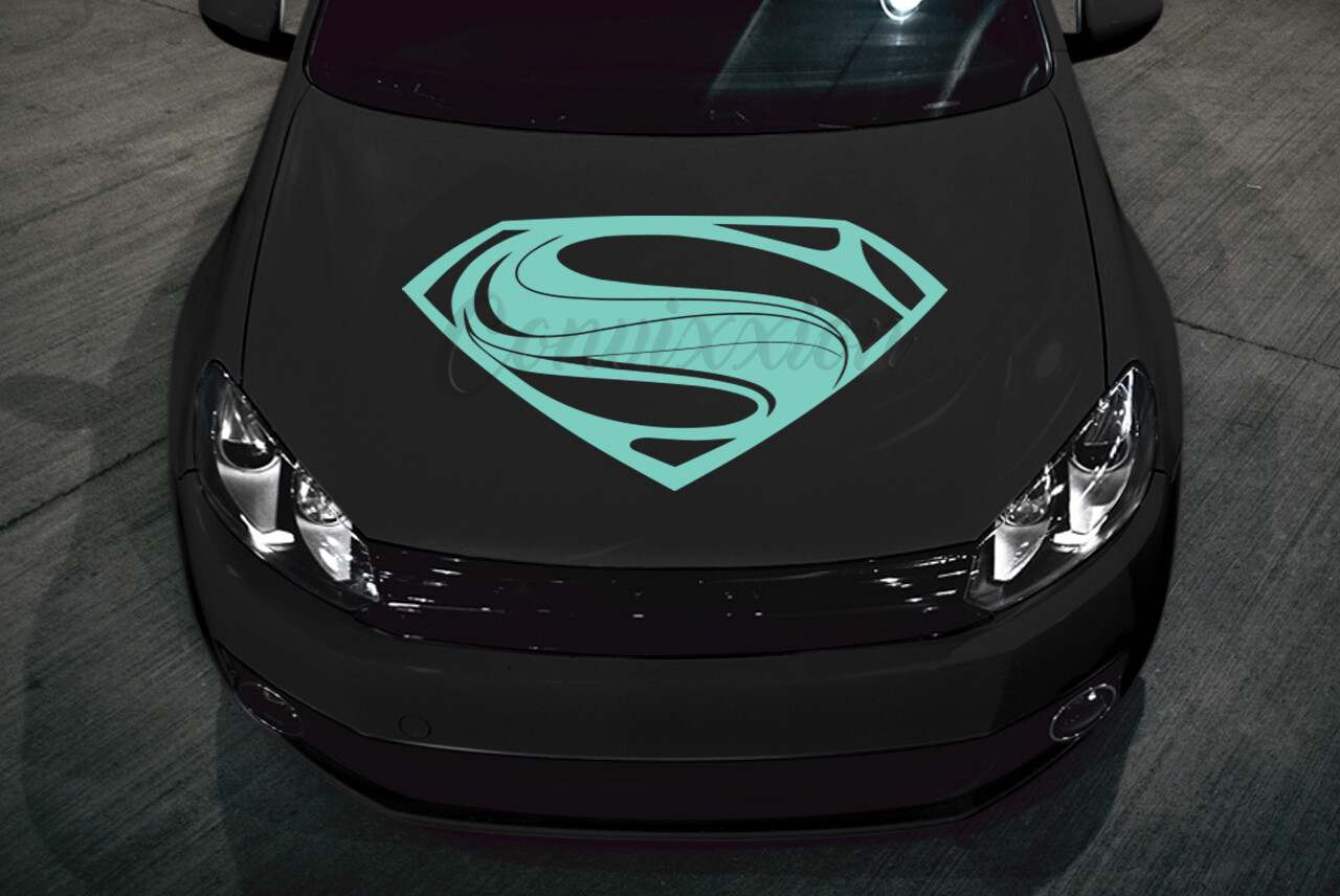 Superman Hood Decal Car Truck Door Glass Vinyl 32" S Shield Single Color