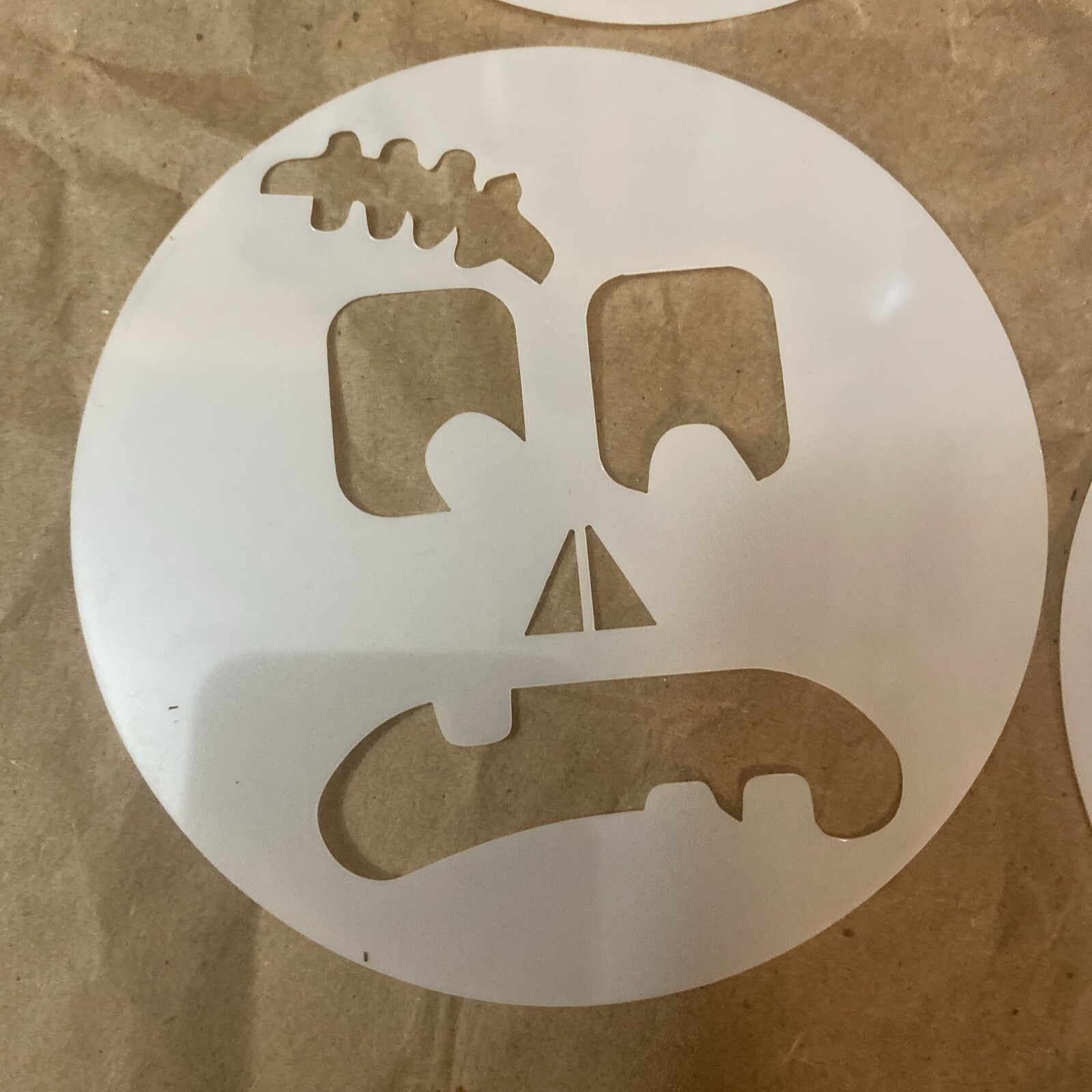 7 PACK Pumpkin Carved Faces Vinyl Decals Halloween Carving 6 In Round