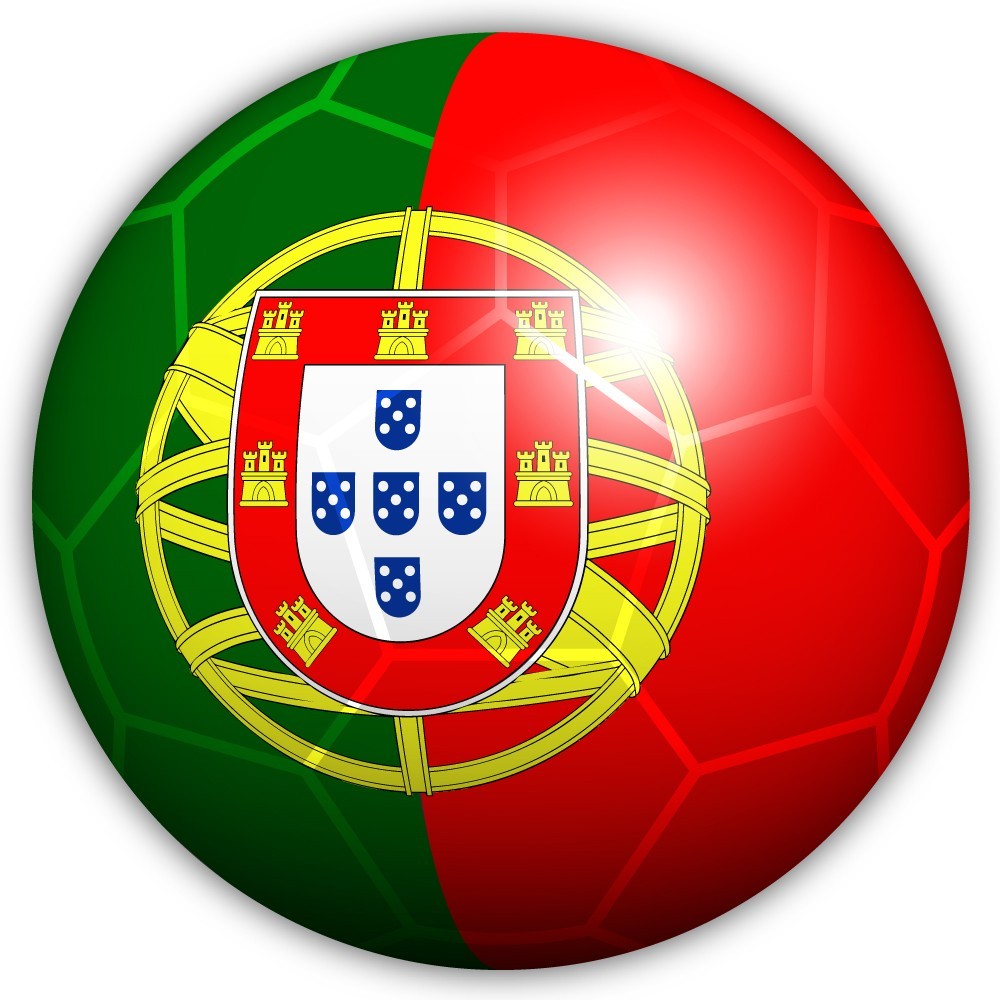 Portugal Soccer Ball Round Shaped Flag Cut To Shape Vinyl Sticker