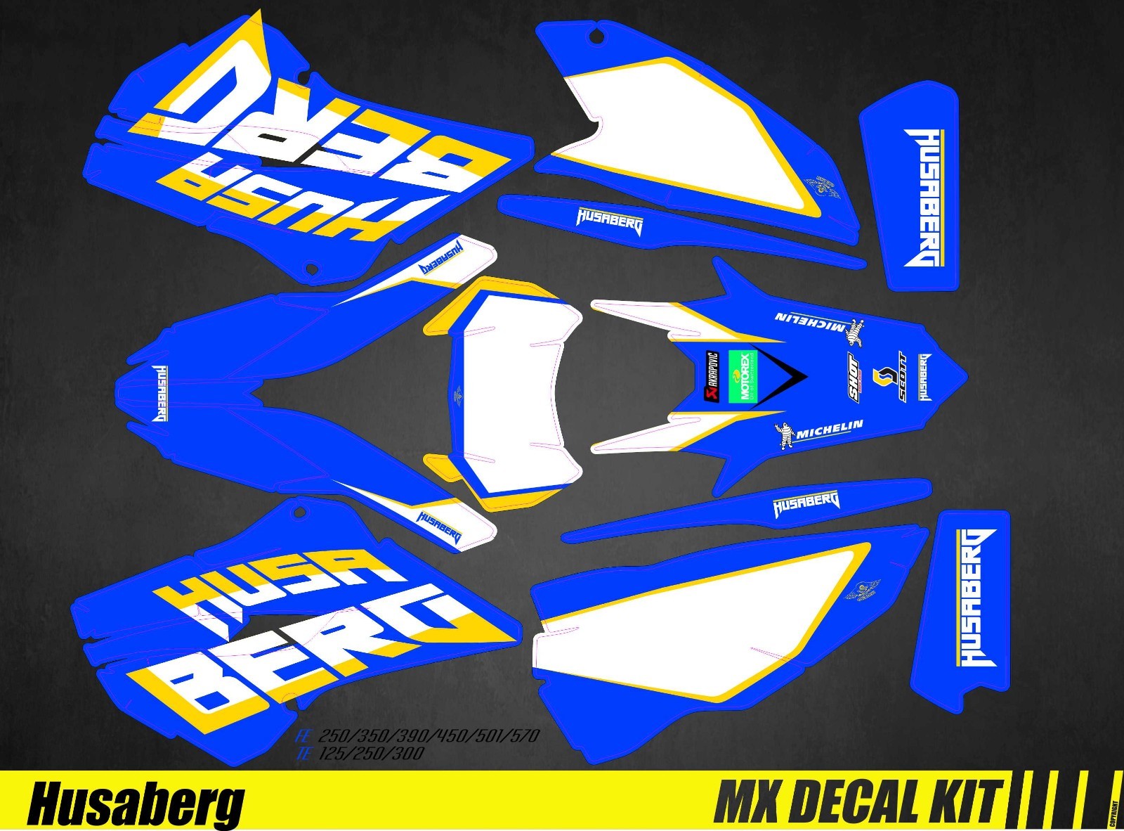 Motorcycle Decal Kit For Husaberg FE/TE – Replica 2012