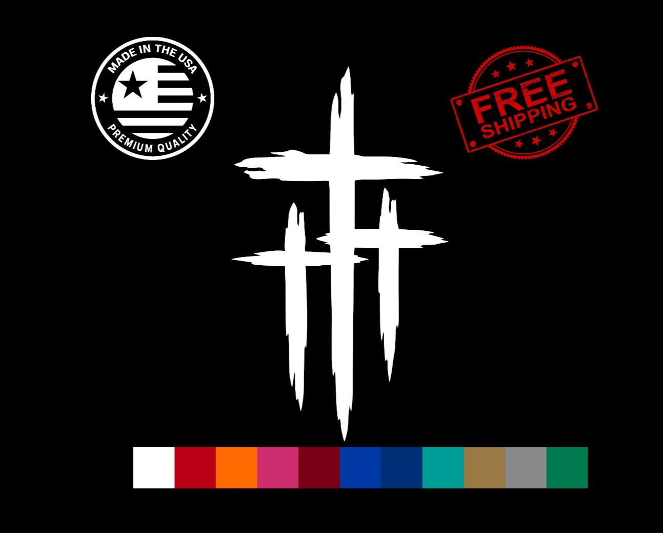 Three Crosses Vinyl Decal, Christian Cross, Faith Car Window, Jesus Cross Laptop
