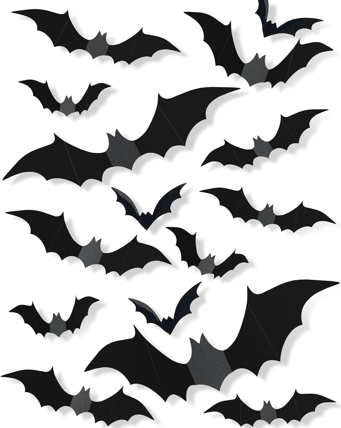 Halloween Bat Decorations 120 Pack 5 Sizes 3D Wall Window Door Party Decor