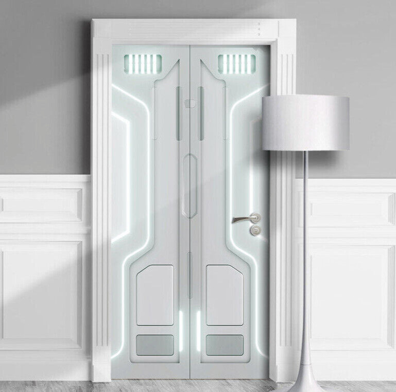 Door Mural – Starship Hatch | Seamless 1-Piece Laminated Wrap | Rental Friendly