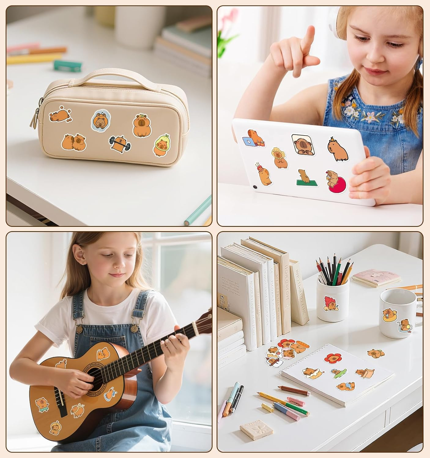 200pcs Capybara Stickers, Cute Vinyl Stickers Laptop Water Bottle Stickers for K
