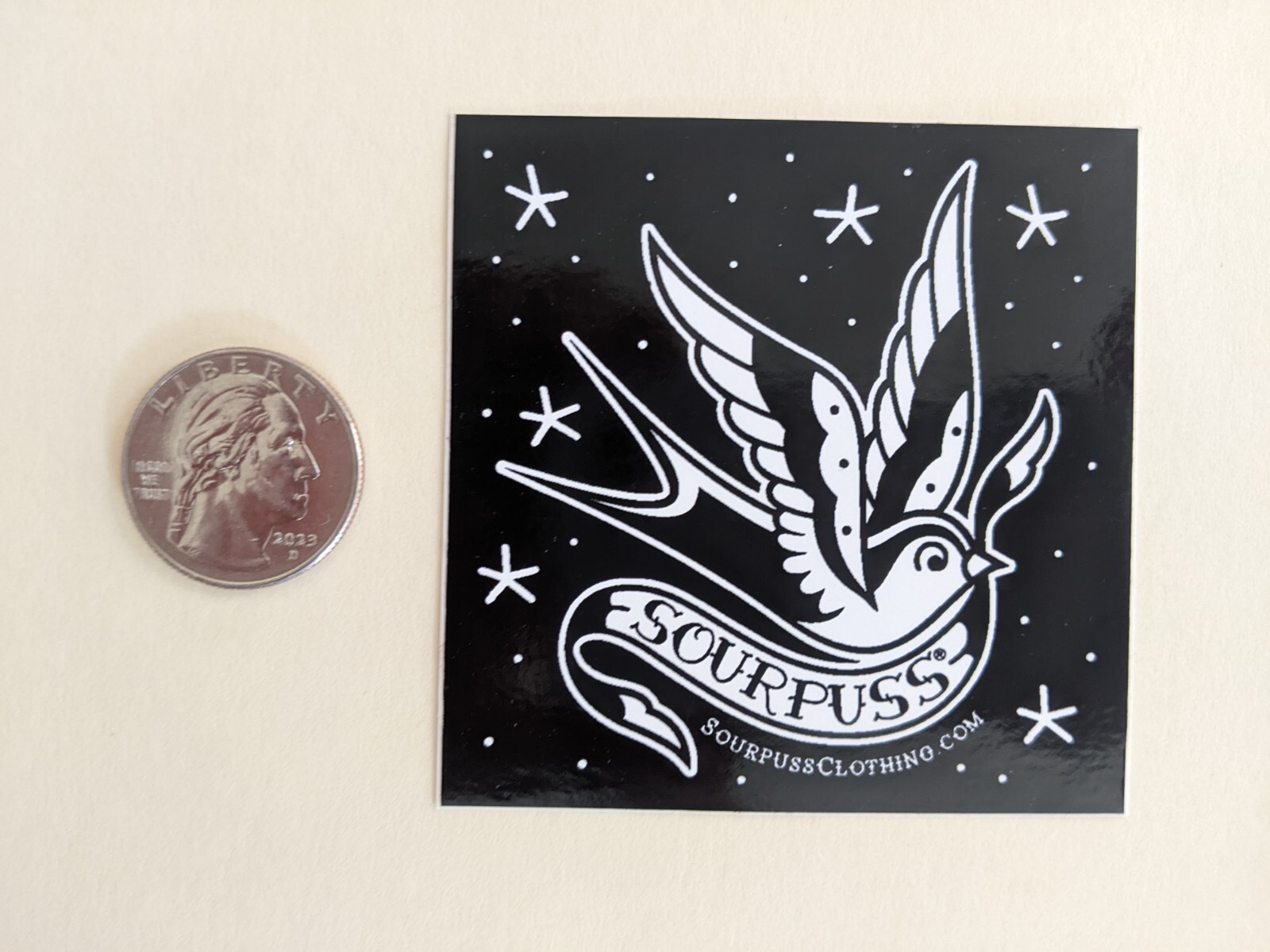 Sourpuss Sticker Clothing Subculture Punk Goth Rockabilly Skull Crossbones Bird