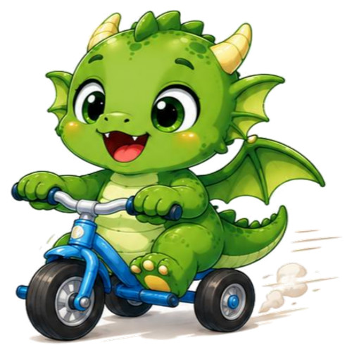 Cute Fantasy Baby Dragons, 25pc Set, Die Cut, Heavy Duty Vinyl, 1.5" x 1.5"