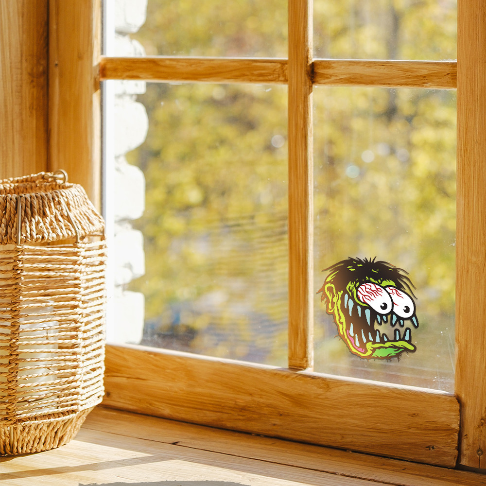 Kustom Kulture Retro Style Zombie Sticker, Waterproof Decal 5"W x 5"H