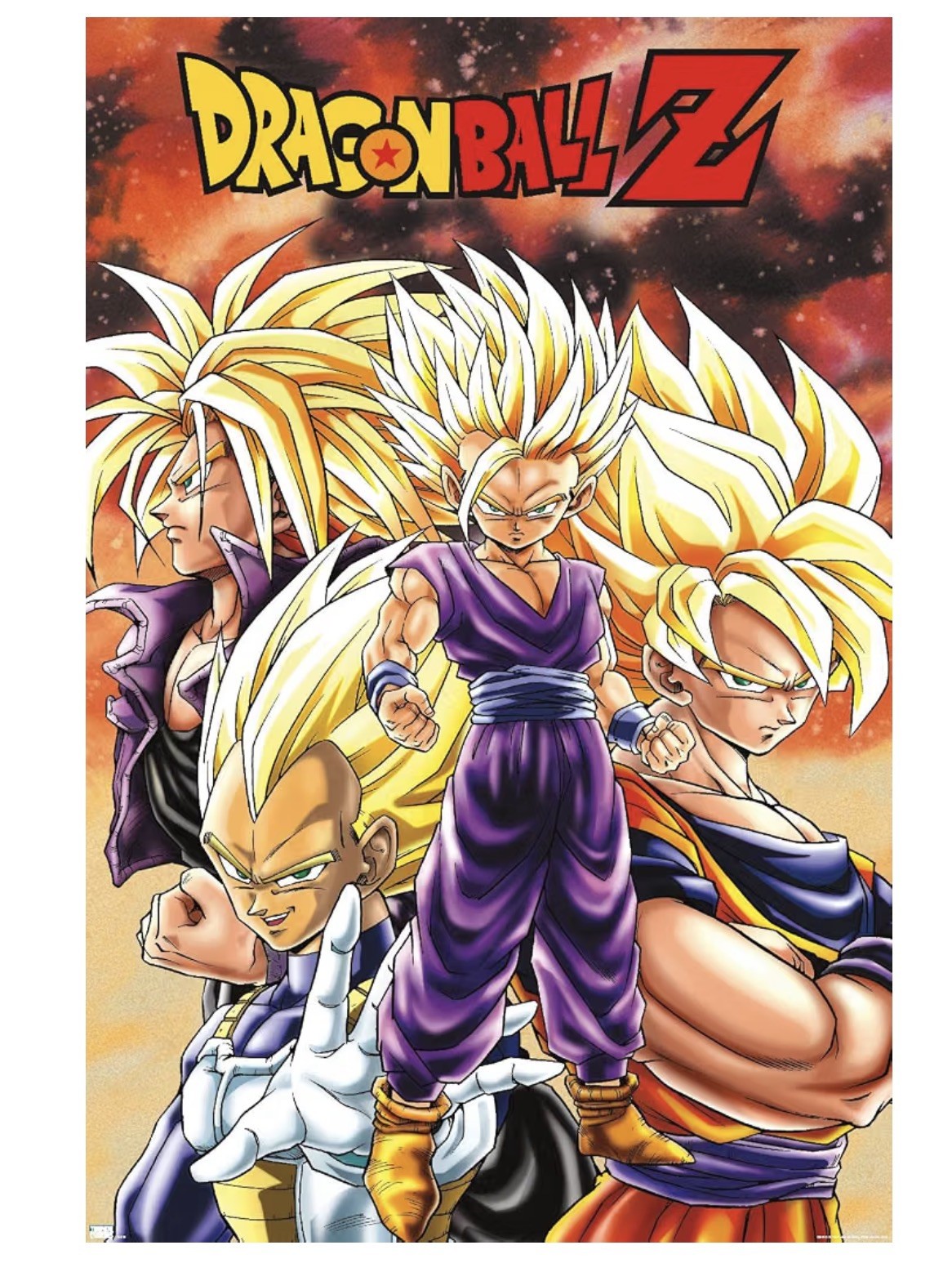 Dragon Ball Z – Saiyans Wall Poster, 34L" x 22.4W", Unframed Version