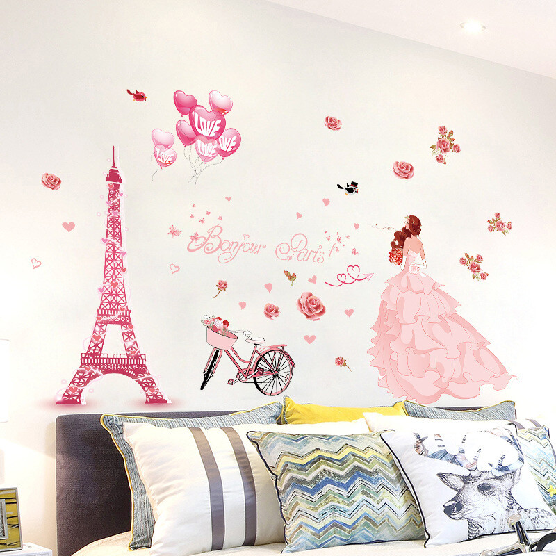 Removable Vinyl Wall Decal Paris Eiffel tower Sticker Home living Room Decor
