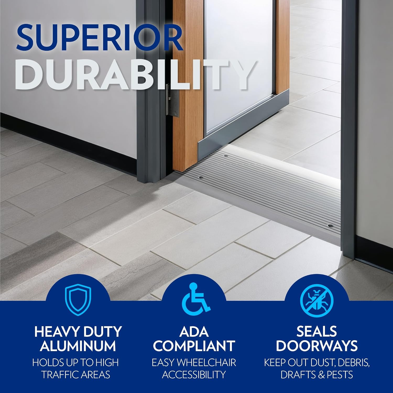 Aluminum Door Threshold Ramp – 10" x 48" ADA Compliant Wheelchair Access