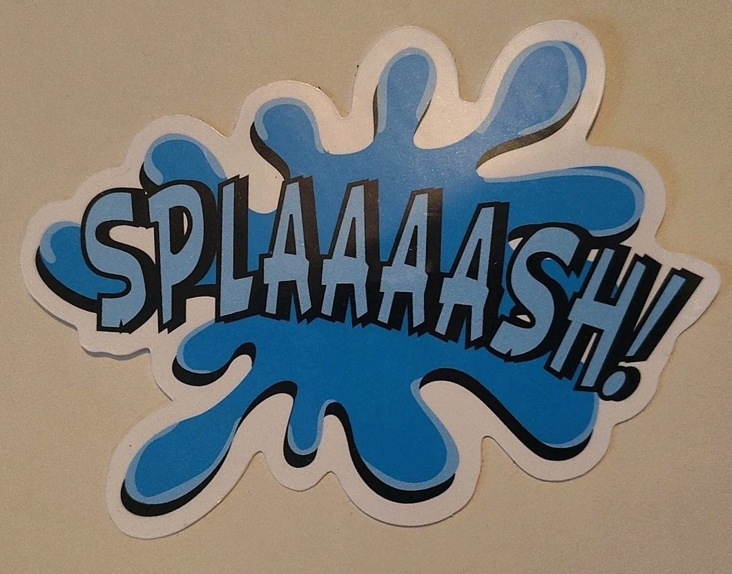 SPLAAAASH Blue Funny Skateboard Laptop Decal Sticker 3.25"