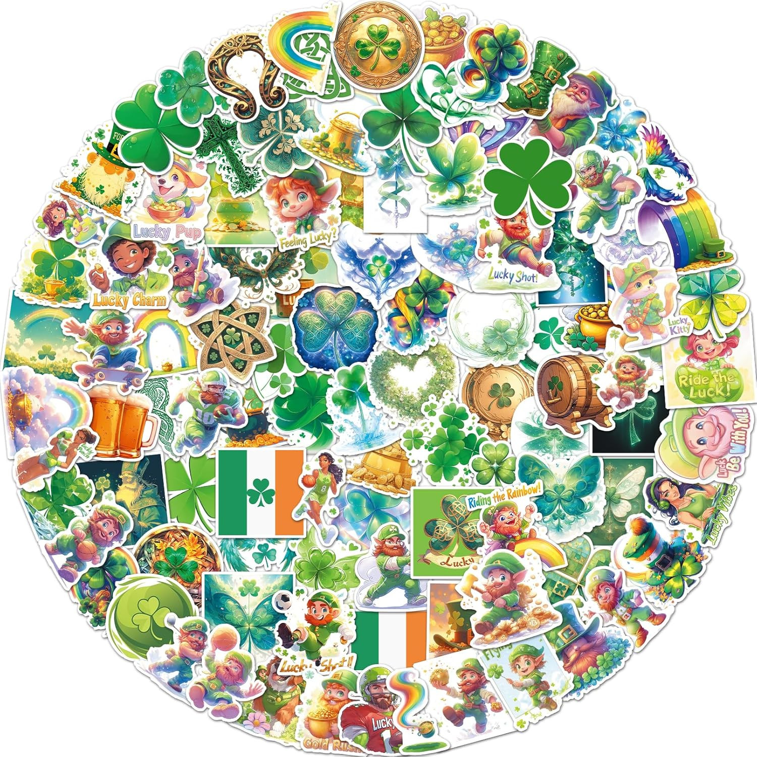 Christmas 100 PCS Water Bottle Stickers for Kids,Waterproof Vinyl Net T Stickers