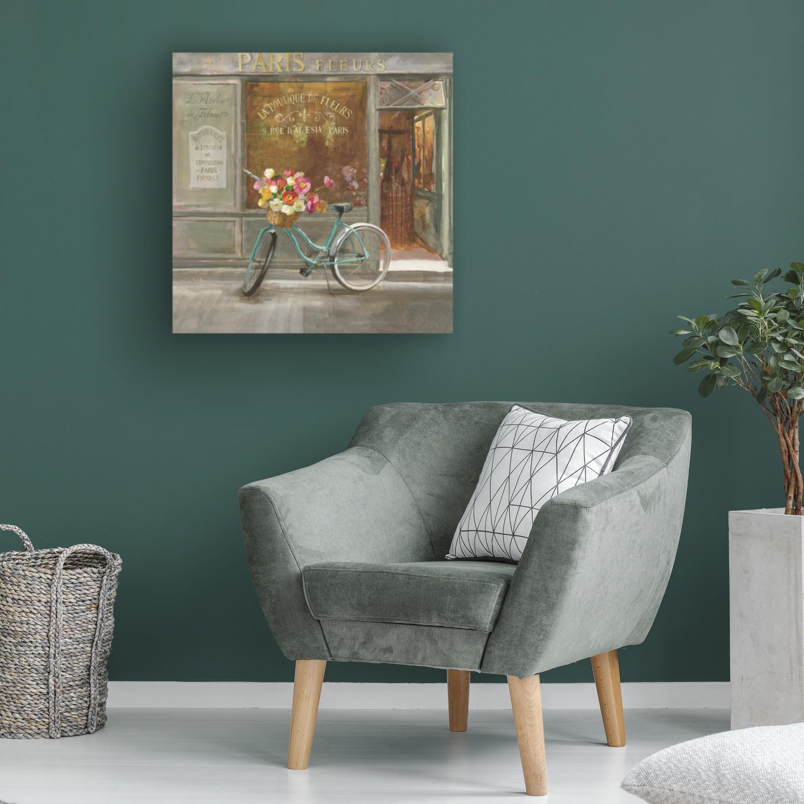 Wrapped Canvas Wall Art – Danhui NAI 'French Flower Shop V2' Wall Art for Liv…