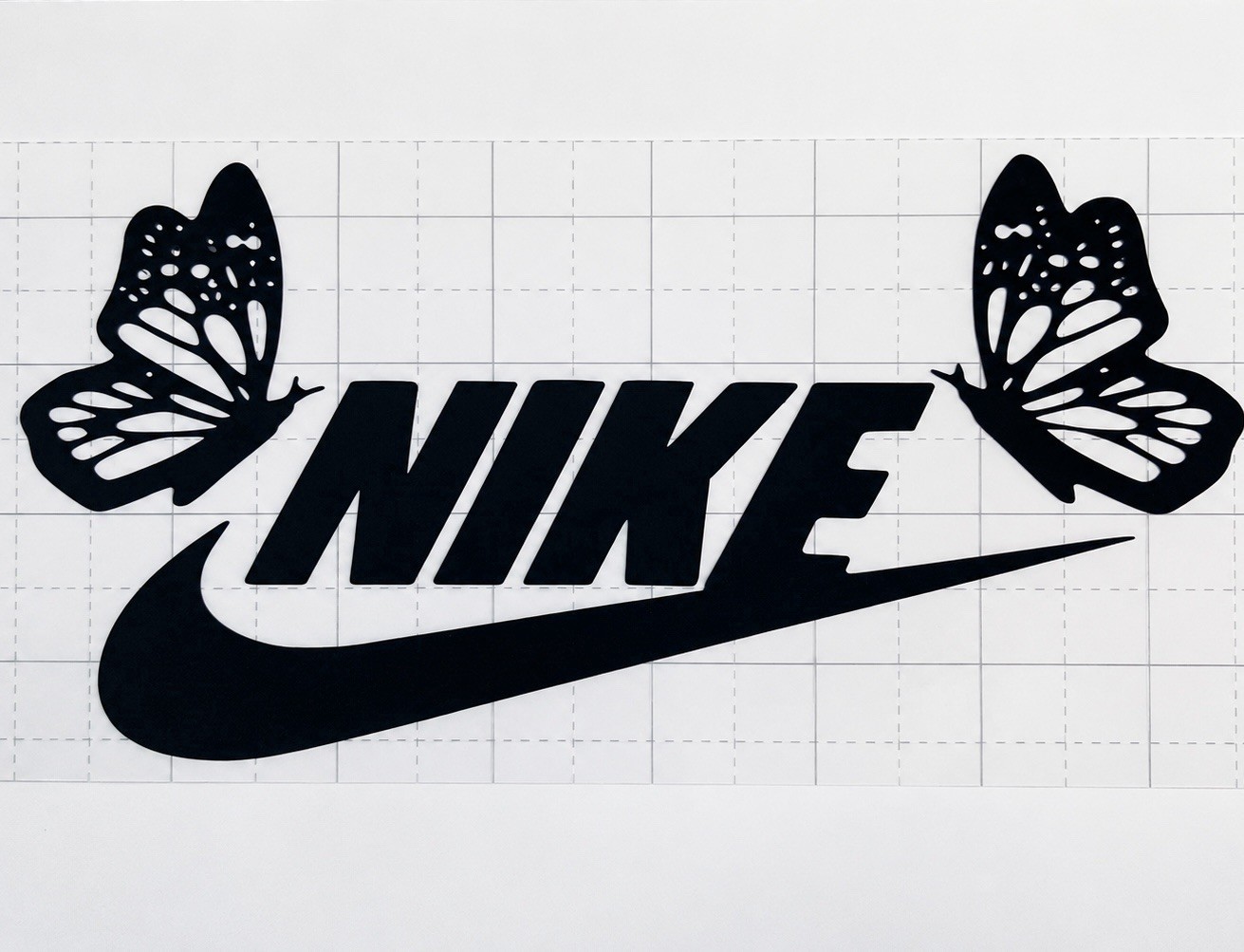 Nike Swoosh Logo Butterfly Vinyl Decal Sticker Matte Black for Car Window
