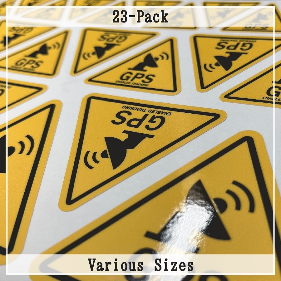 23 PACK GPS Tracking Warning Theft Deterrent Laminated Stickers High Quality