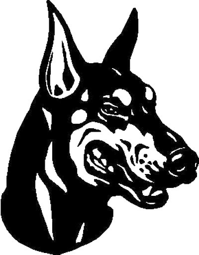 PERSONALIZED DOG'S NAME-DOBERMAN/ VINYL DECAL STICKER 5 1/2 Inch