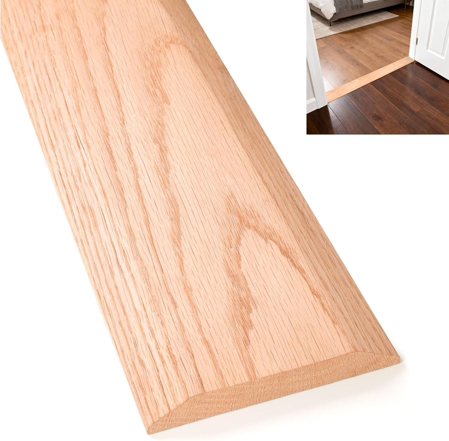 Red Oak Floor Transition Strip – 5" W x 48" L for Carpet, Tile & Wood