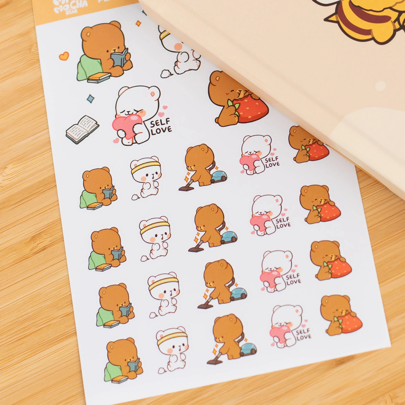 Milk Mocha Bear: Self-Care Planner Sticker Sheets