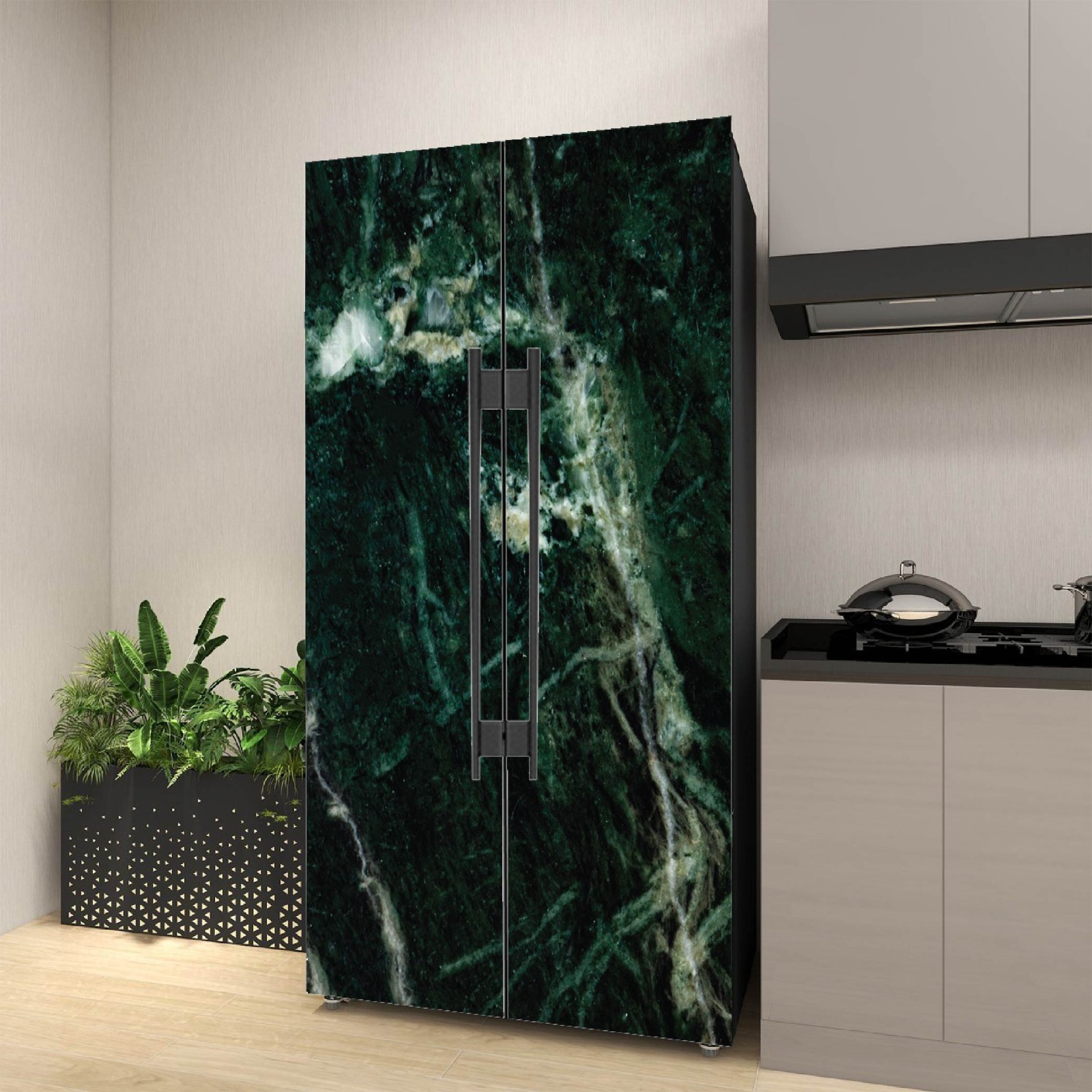 Peel and Stick Fridge Wrap Vinyl Refrigerator Cover 32" x 78.7" (81x200cm)