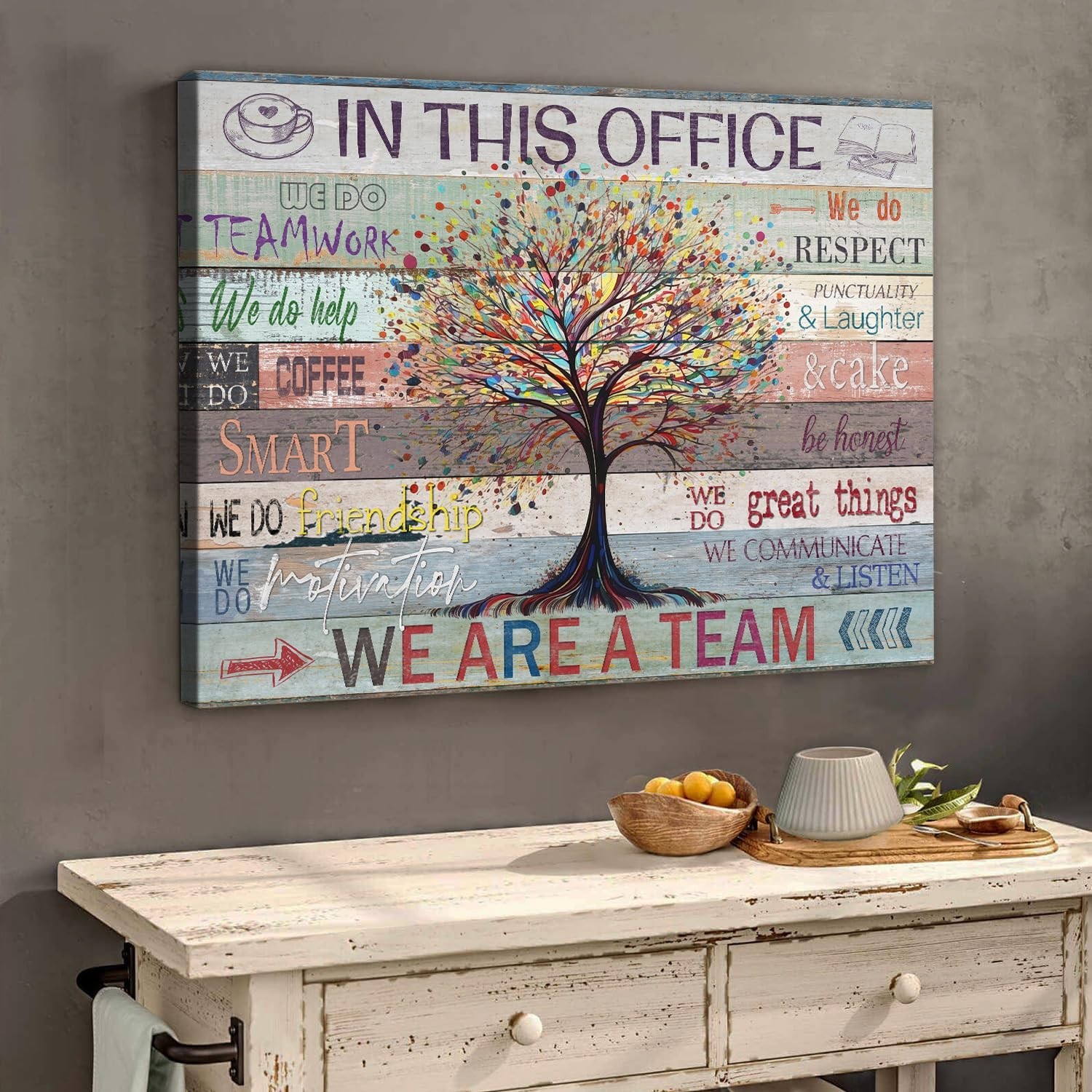 Vintage Motivational Office Wall Art Decor Rustic Inspirational Wall Art Post…