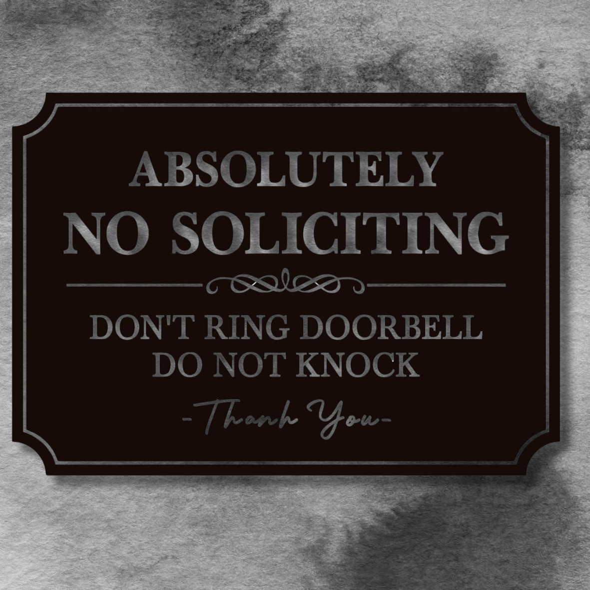 5.6"W Absolutely No Soliciting Don't Ring Doorbell Do Not Knock Vinyl Sticker