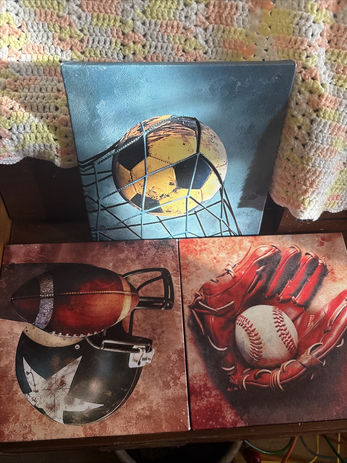 Vinyl Wall Decal, large 24 X 18 inch, Baseball, Full color, Boy's Room