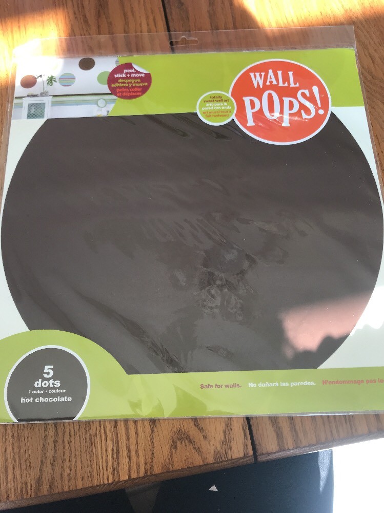 Wall Pops! Wall Art 5 Dots 1 Color•couleur Hot Chocolate-Brand New-Ships N 24 Hr
