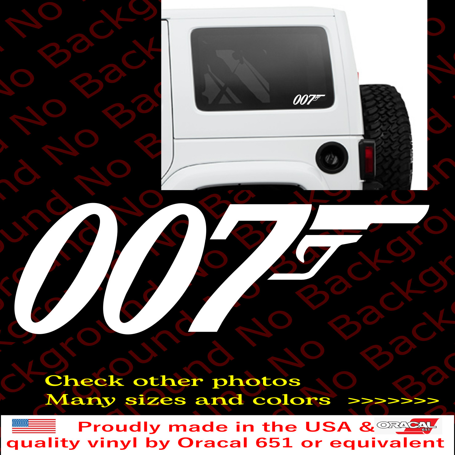 JAMES BOND 007 Vinyl Decal Spy Car Window/laptop/Phone Die Cut Sticker JB001