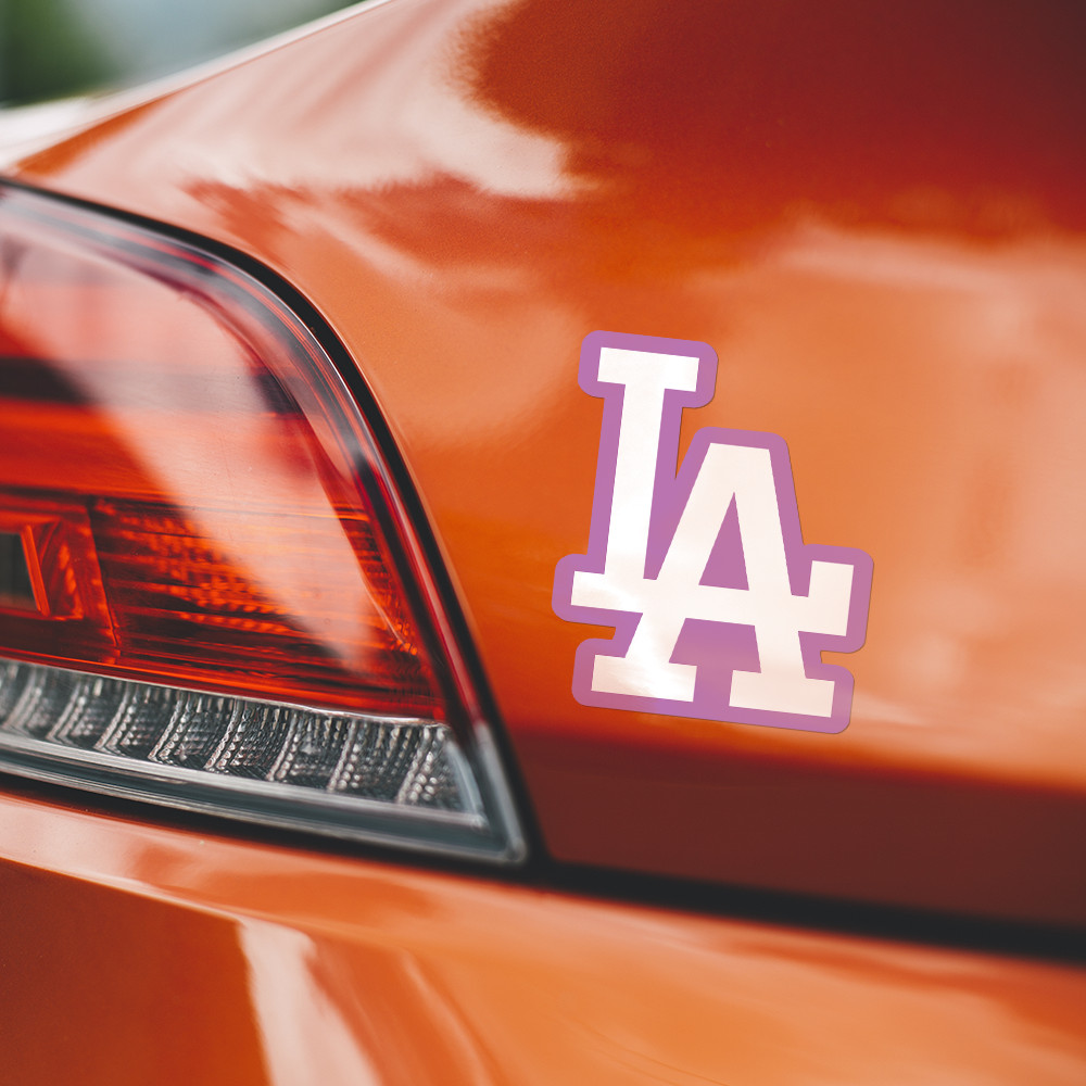LA Dodgers Sticker Pink and White Car Window, Laptop and Bottle 3.72 W x 5 H in